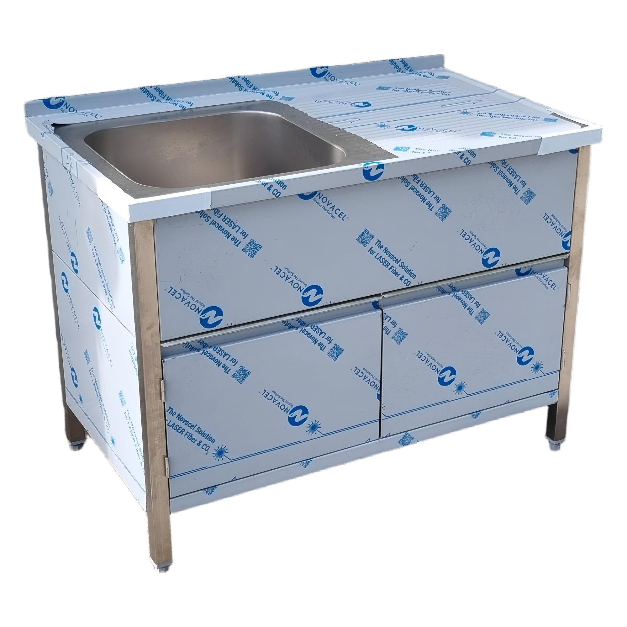 Inox miza 1200 s koritom 500x500x300